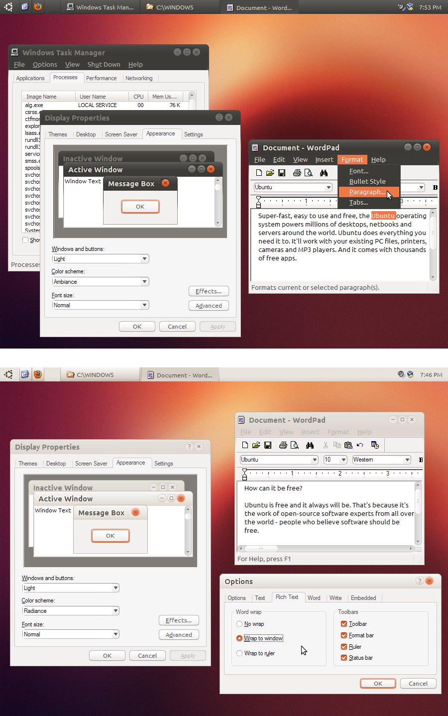 Ubuntu vs xp